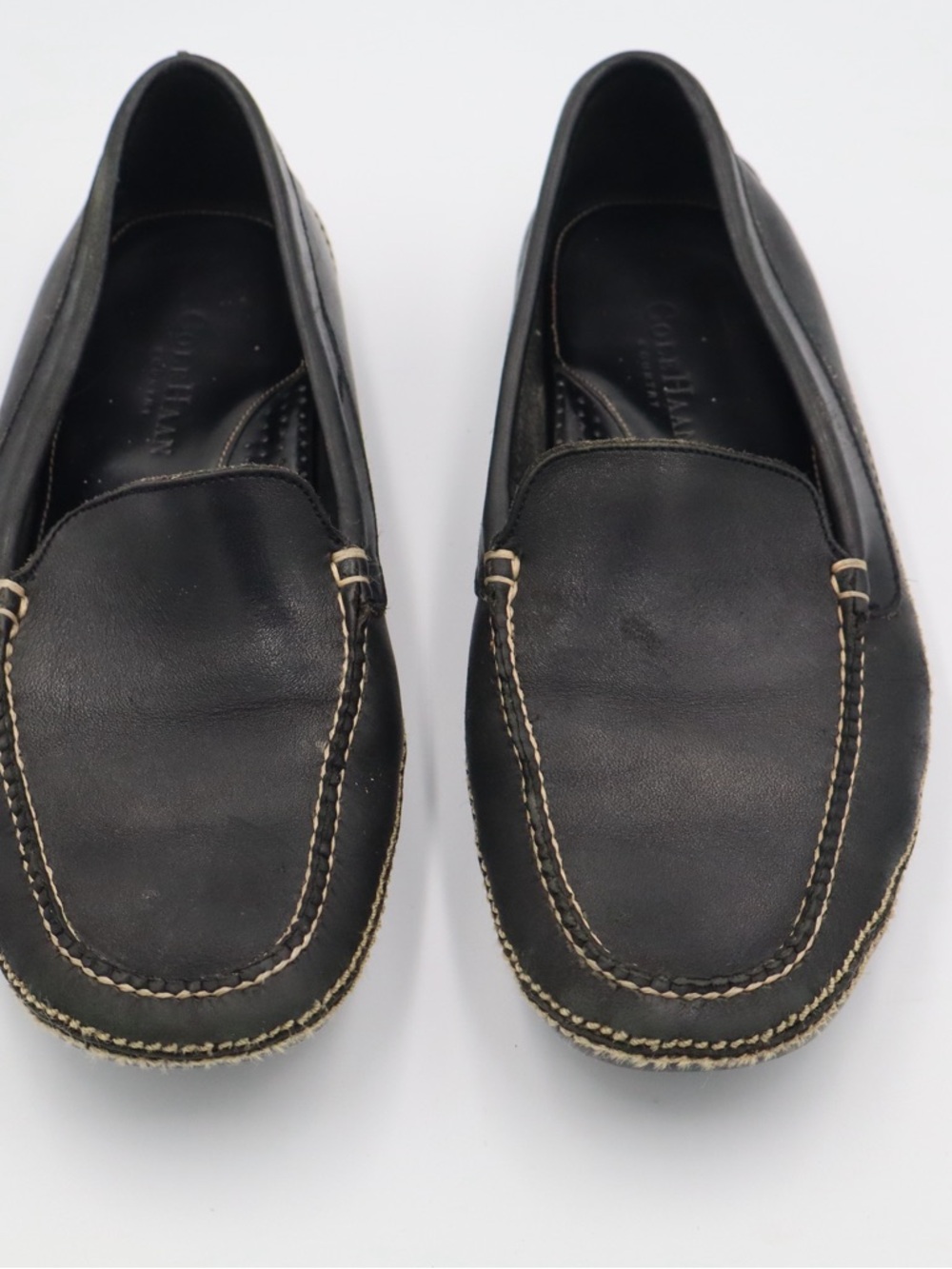 Cole Haan Black Leather Moccasin-Style Slip On Loafers
